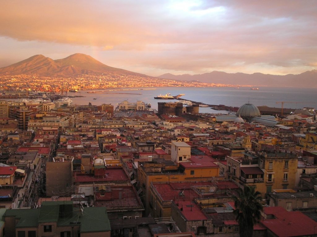 Sunset in the Gulf of Naples where the America's Cup will take place
